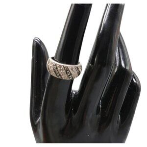 Sterling Marcasite Cubic Zirconia Ring Charles Winston CW Dome Band 925 6.5